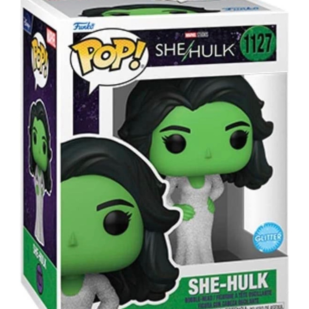Funko Pop Marvel She-Hulk - She-Hulk in Gala Dress with Glitter Collectible Toy.
